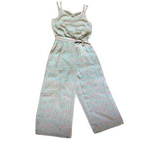 Girls  Jumpsuit Wide Leg Pants, Thin Straps Lined Size M 10/12
